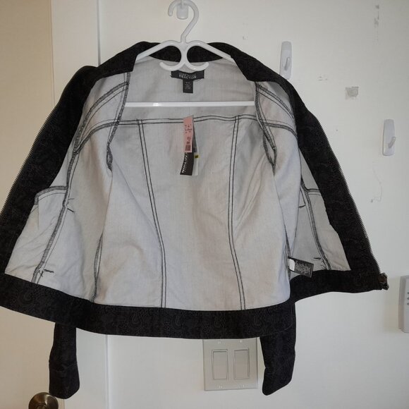 Lace Print Jacket Grey NWT Size Medium Kenneth Cole Reaction - Picture 11 of 16